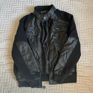 Q net semi leather jacket